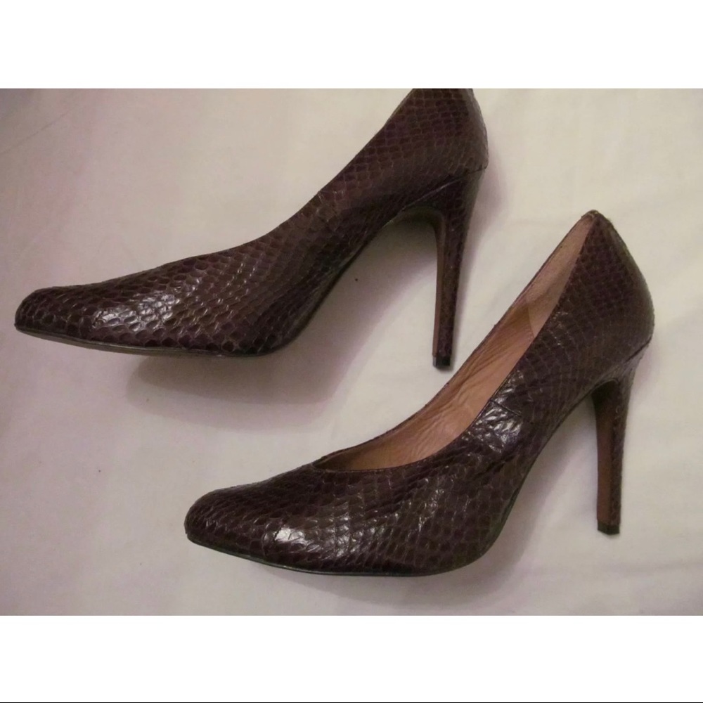 COACH URBAN GARNET snakeskin burgundy pumps shoes - Picture 4 of 6